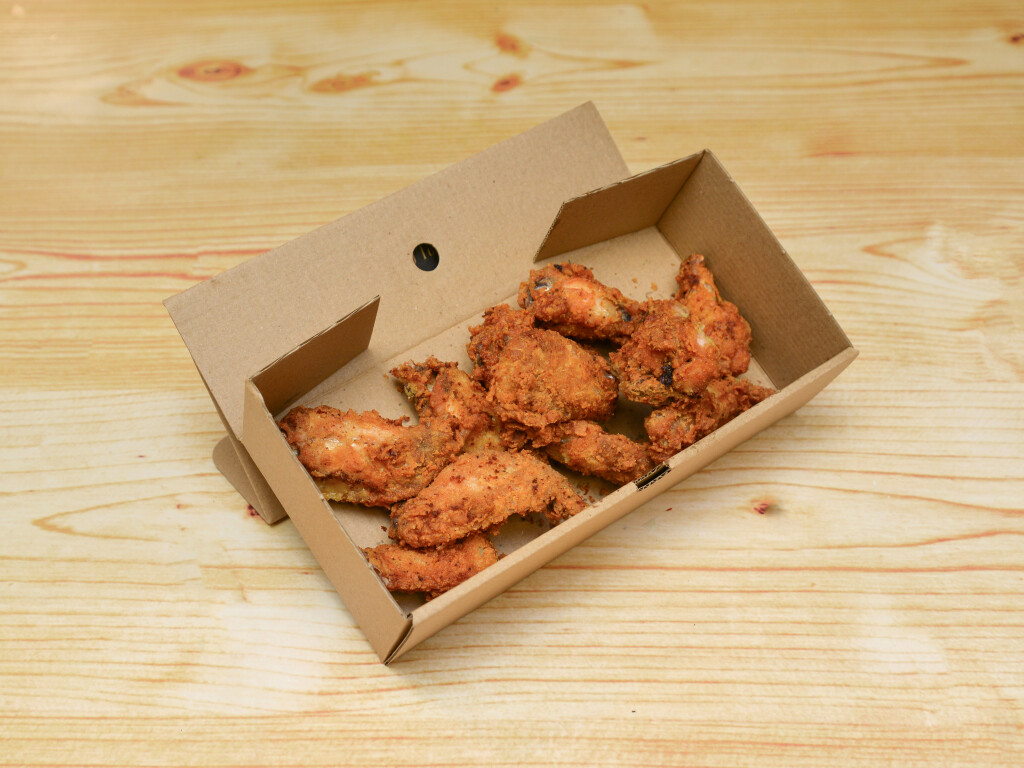 crispy chicken with chips in a box served at Chick Pizz Denton Burn  